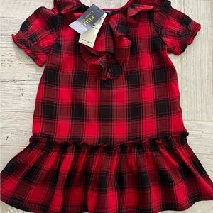 NWT Polo Ralph Lauren Girls Red and Black Plaid Dress